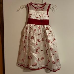 Bonnie Jean toddler fancy dress red and white. Size 3T